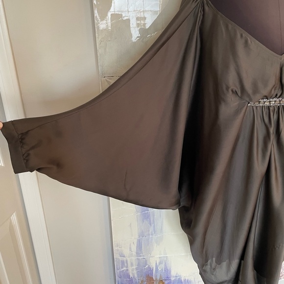 Hale Bob 👗 Silk Caped Arm Dress - Picture 2 of 9